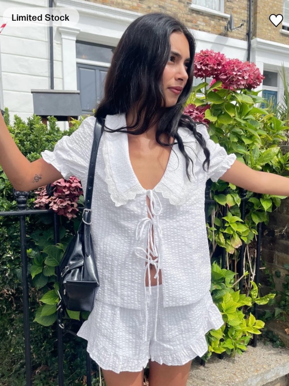 Princess Polly White Textured Tie-Front Tunic Top